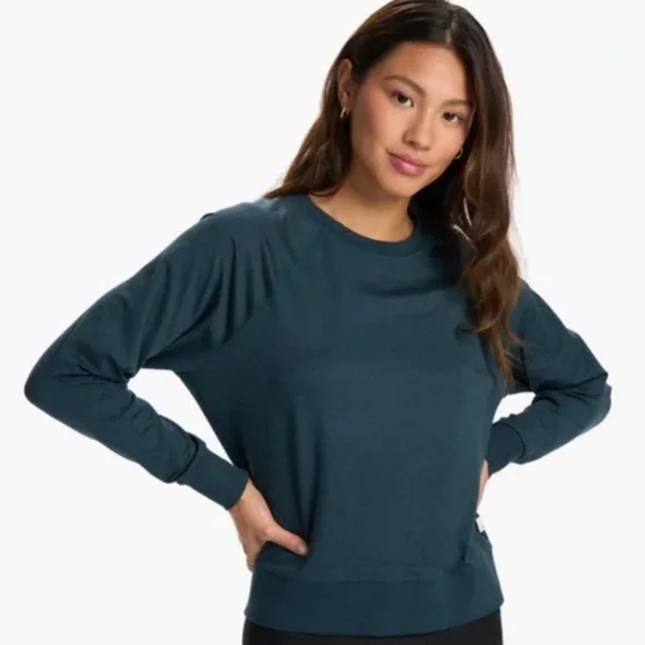 Vuori Halo Long Sleeve Crewneck Sweatshirt Size Small Beryl Heather - Picture 1 of 8